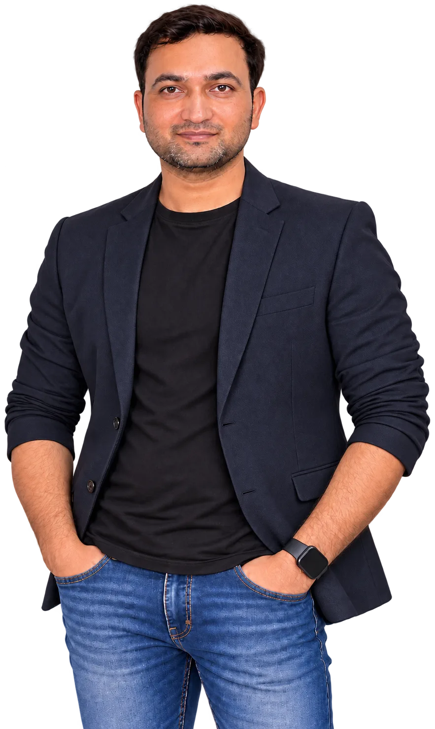 Sanjeev Singh in a navy blazer