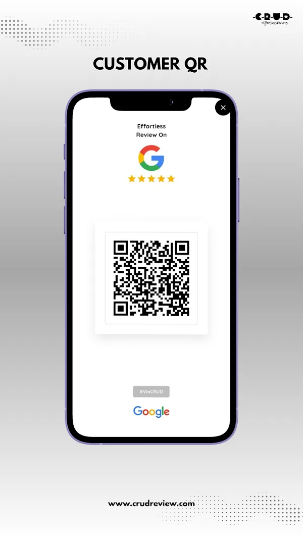 CRUD Review on Google Play, Customer QR