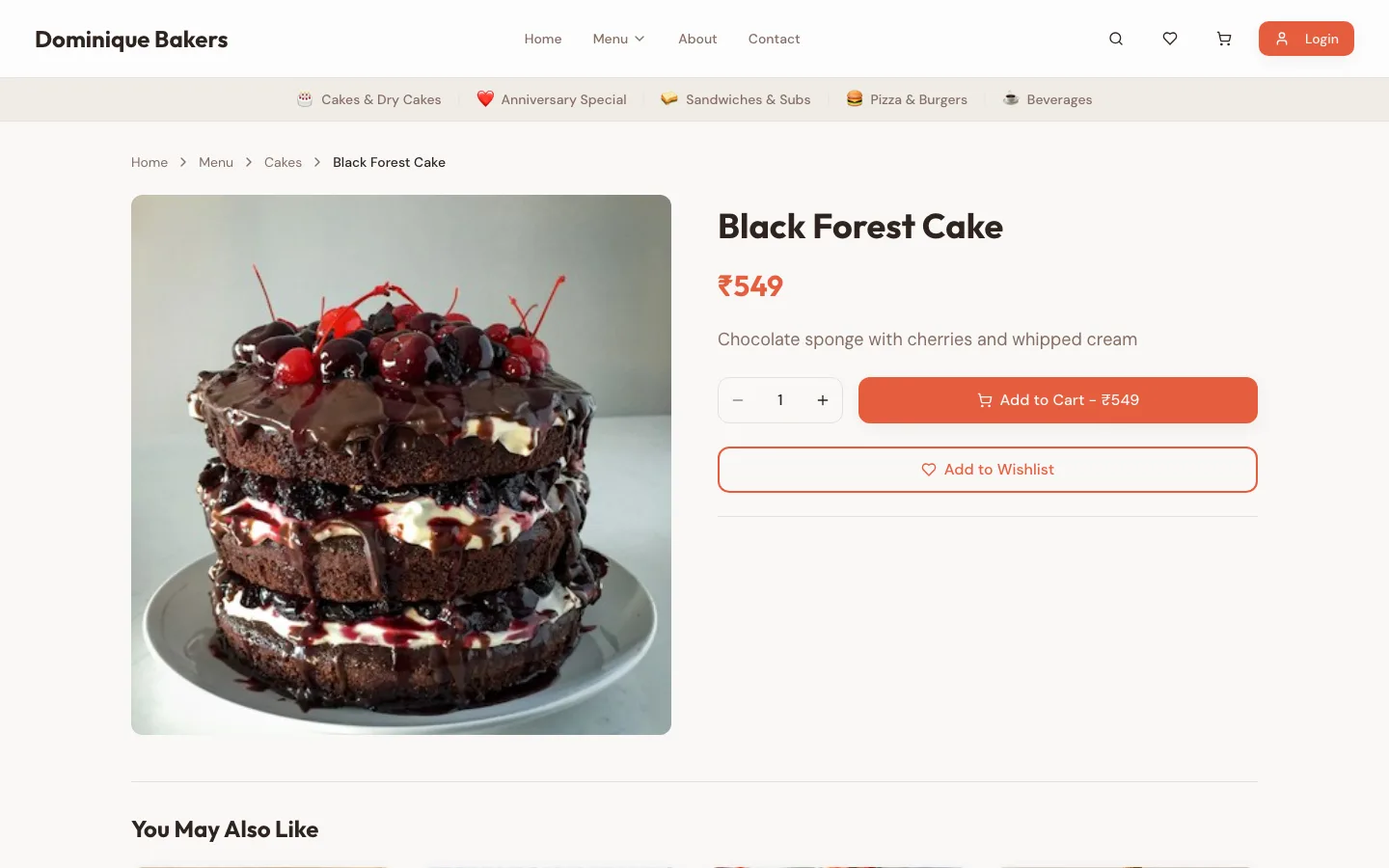 Dominique Bakers, Product page