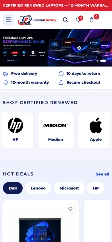 Laptop Factory mobile screenshot