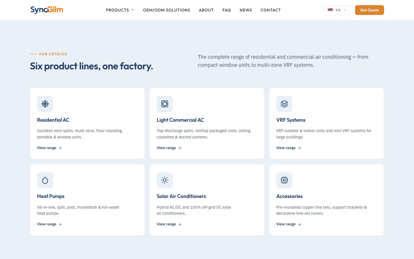 Syncglim, Six product lines